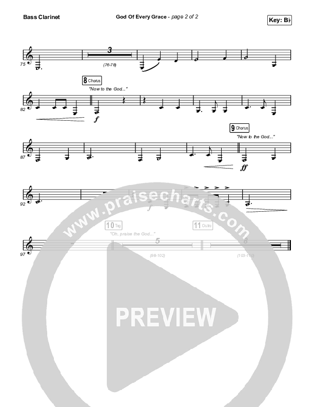 God Of Every Grace Bass Clarinet (Keith & Kristyn Getty / Matt Boswell / Matt Papa)