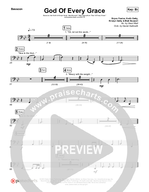 God Of Every Grace Bassoon (Keith & Kristyn Getty / Matt Boswell / Matt Papa)