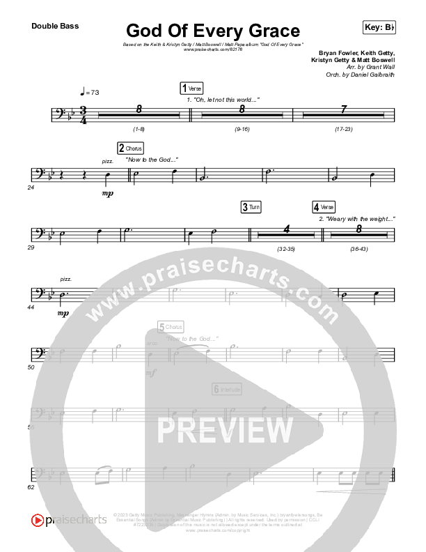 God Of Every Grace String Bass (Keith & Kristyn Getty / Matt Boswell / Matt Papa)