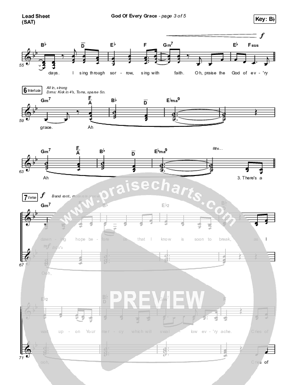 God Of Every Grace Lead Sheet (SAT) (Keith & Kristyn Getty / Matt Boswell / Matt Papa)