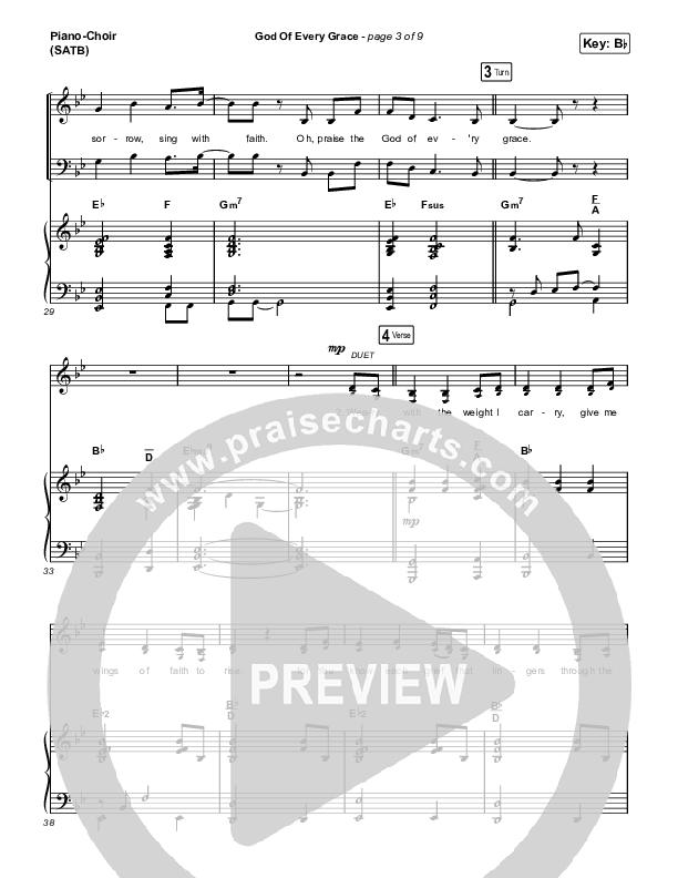 God Of Every Grace Piano/Vocal (SATB) (Keith & Kristyn Getty / Matt Boswell / Matt Papa)