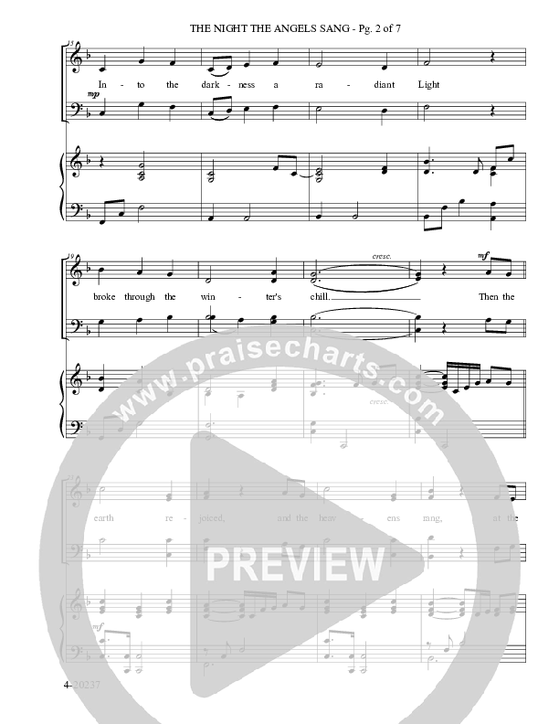 The Night The Angels Sang (Choral Anthem SATB) Piano/Choir (SATB) (Foster Music Group / Arr. Marty Parks)