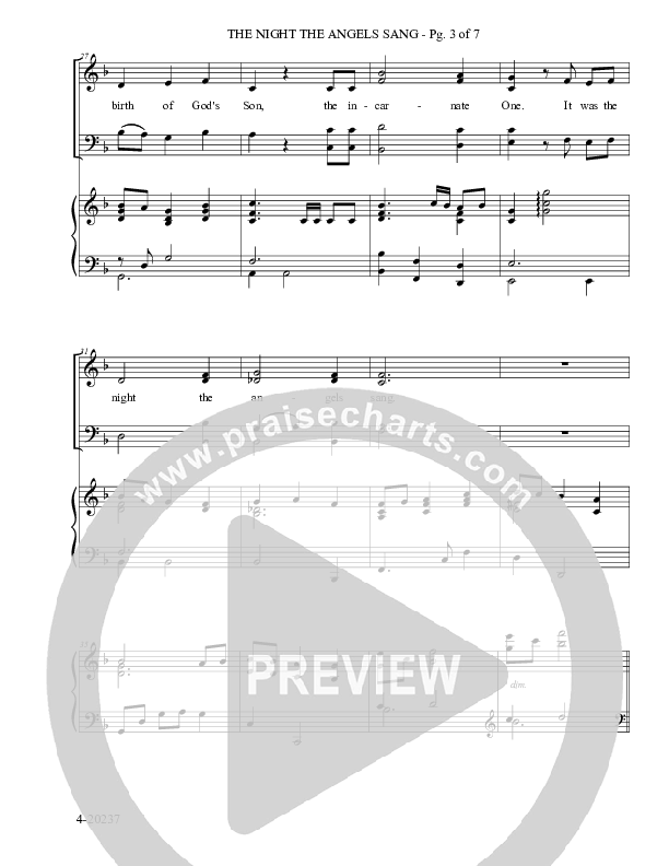 The Night The Angels Sang (Choral Anthem SATB) Piano/Choir (SATB) (Foster Music Group / Arr. Marty Parks)