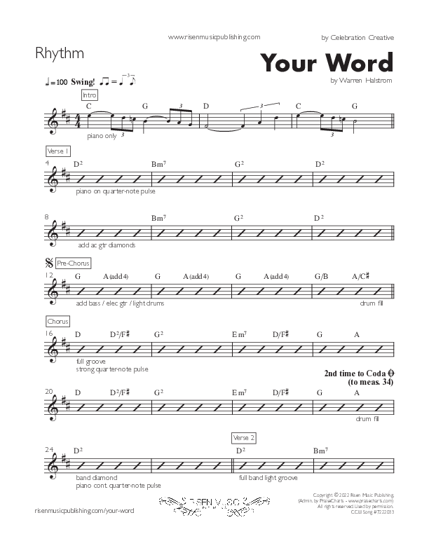 Your Word Rhythm Chart (Celebration Creative)