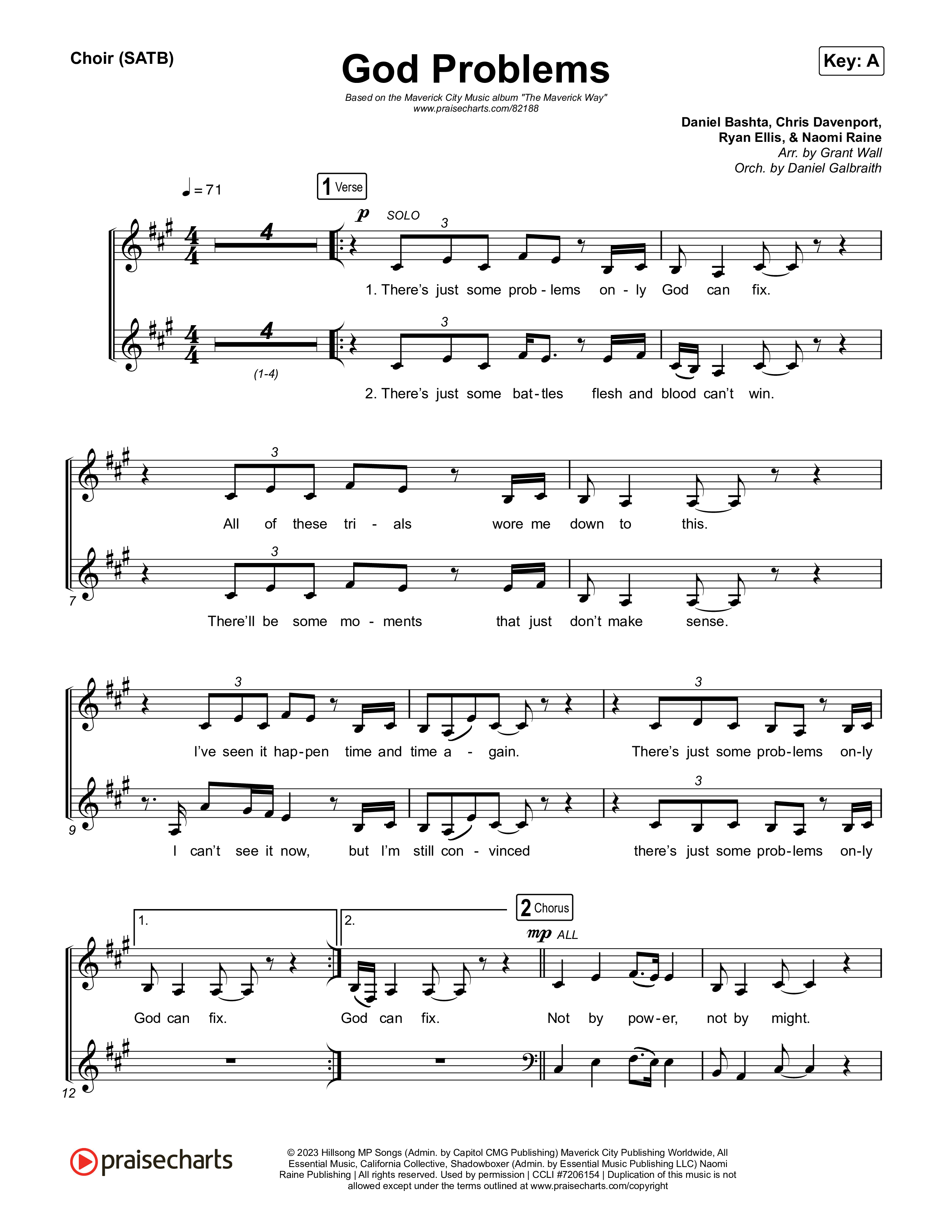 God Problems Choir Sheet (SATB) (Maverick City Music / Chandler Moore / Naomi Raine)