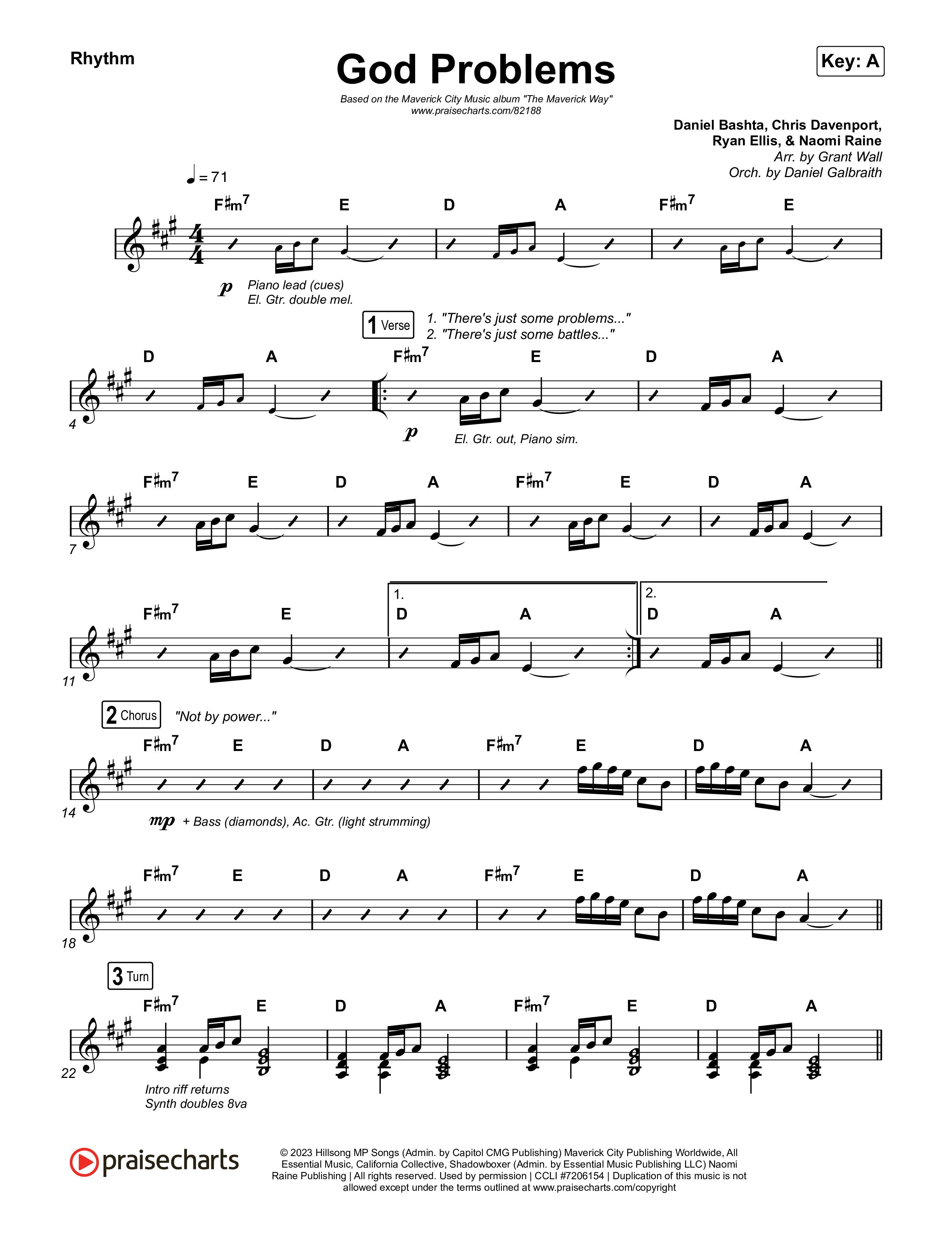 God Problems Rhythm Chart (Maverick City Music / Chandler Moore / Naomi Raine)