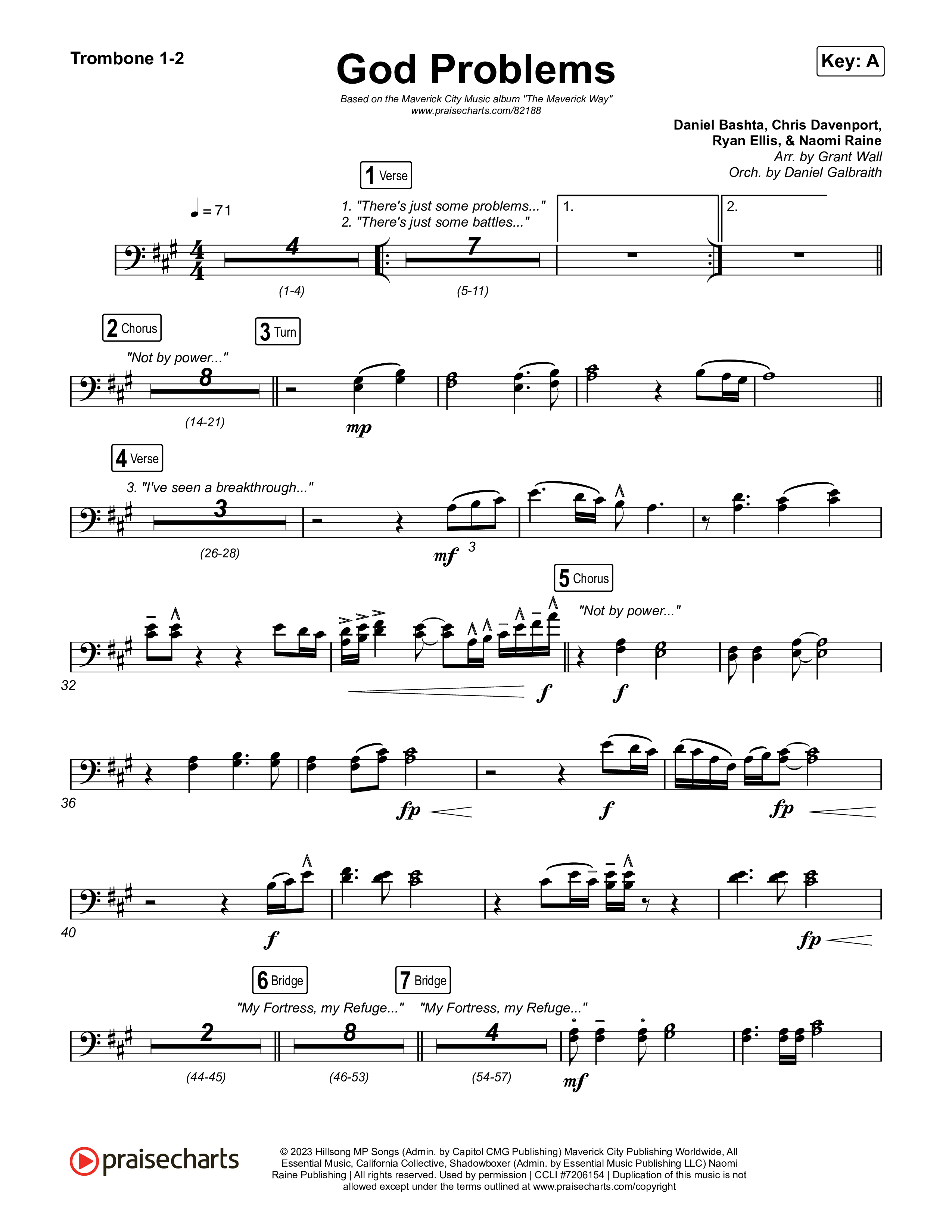 God Problems Trombone 1/2 (Maverick City Music / Chandler Moore / Naomi Raine)