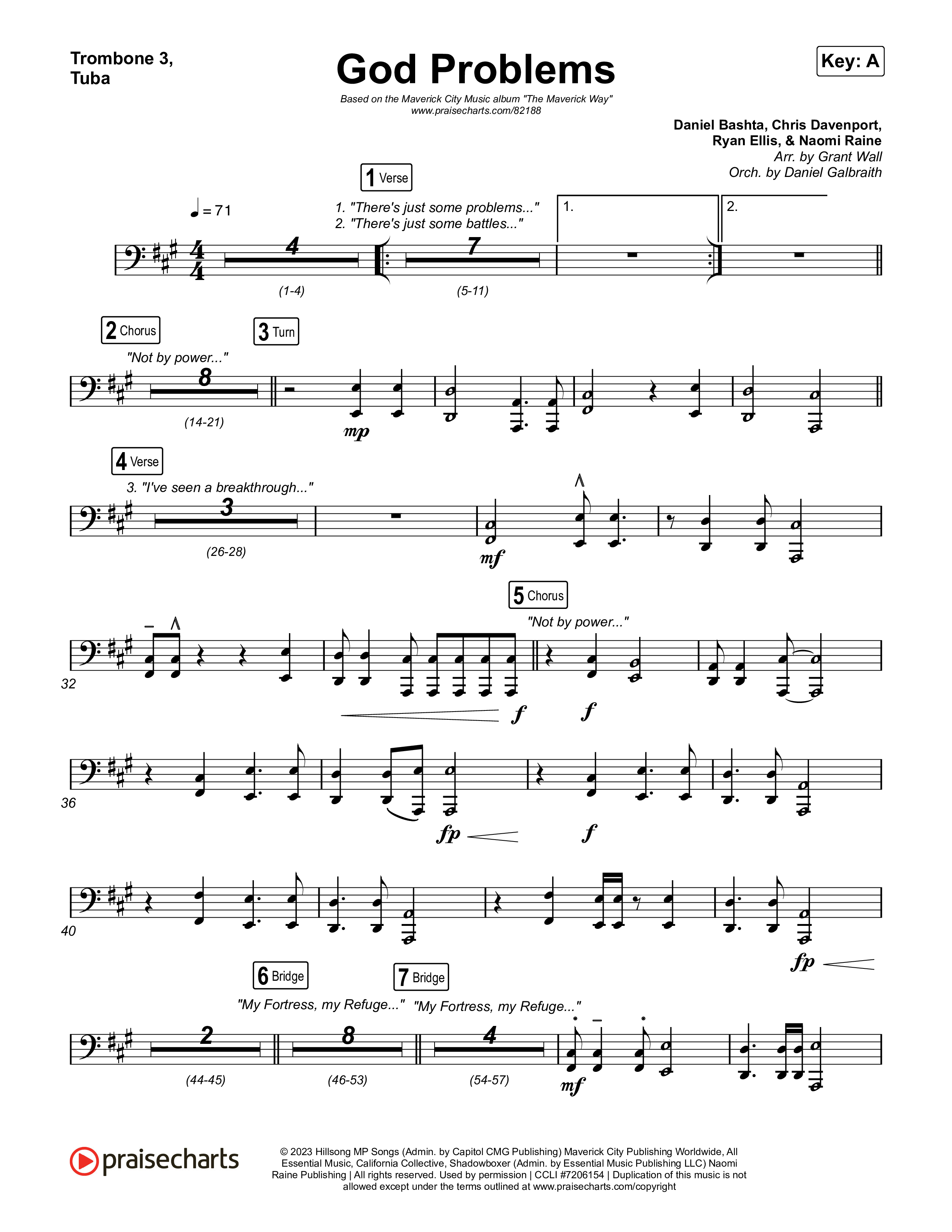 God Problems Trombone 3/Tuba (Maverick City Music / Chandler Moore / Naomi Raine)