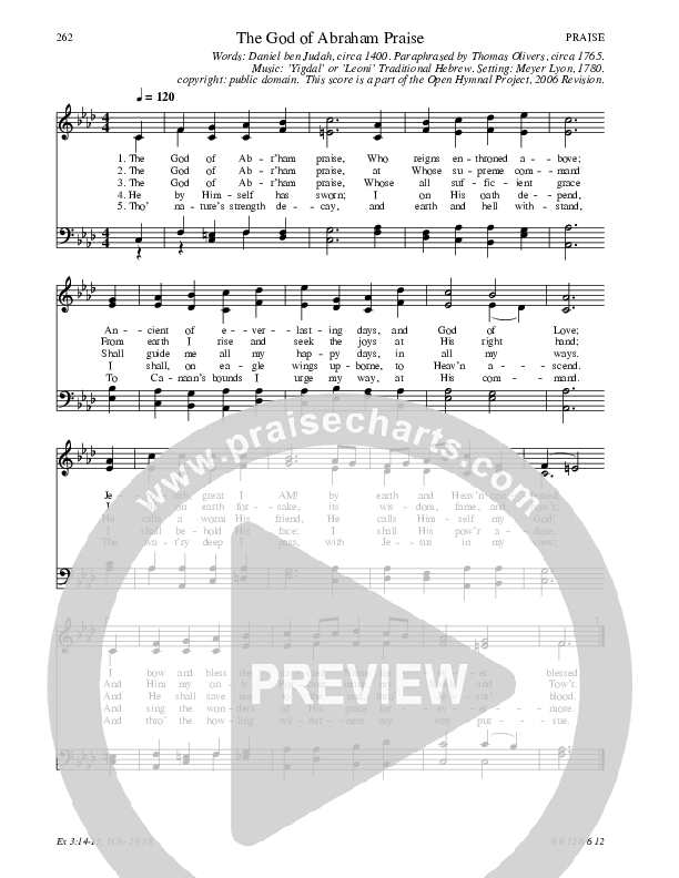 The God Of Abraham Praise Hymn Sheet (SATB) (Traditional Hymn)