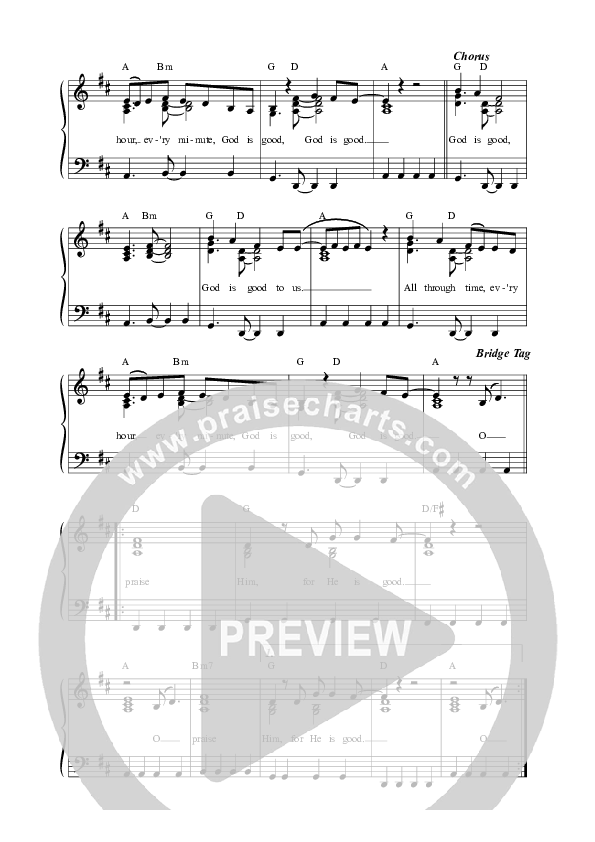 God Is Good (Live) Lead Sheet Melody (Worship For Everyone)