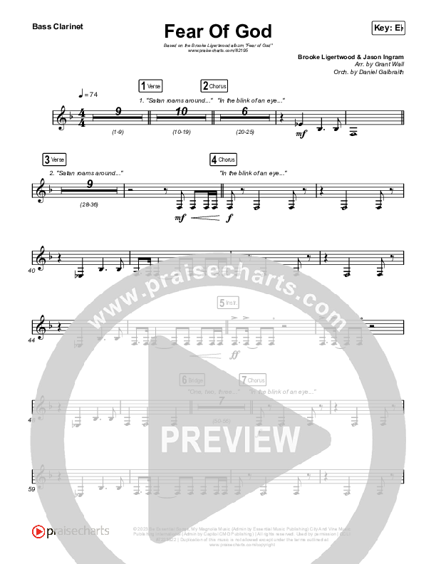 Fear Of God Clarinet 1,2 (Brooke Ligertwood)