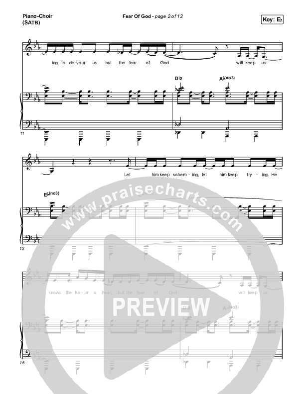 Fear Of God Piano/Vocal (SATB) (Brooke Ligertwood)