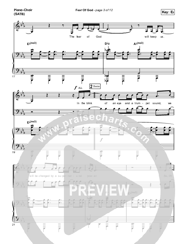 Fear Of God Piano/Vocal (SATB) (Brooke Ligertwood)