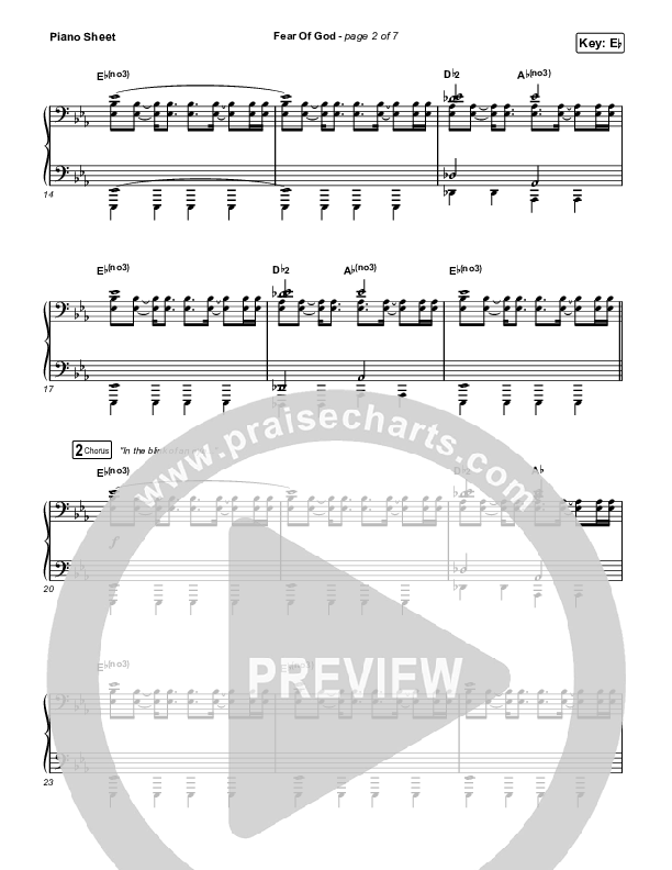 Fear Of God Piano Sheet (Brooke Ligertwood)