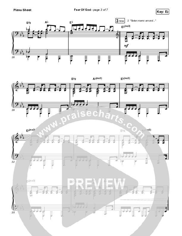 Fear Of God Piano Sheet (Brooke Ligertwood)