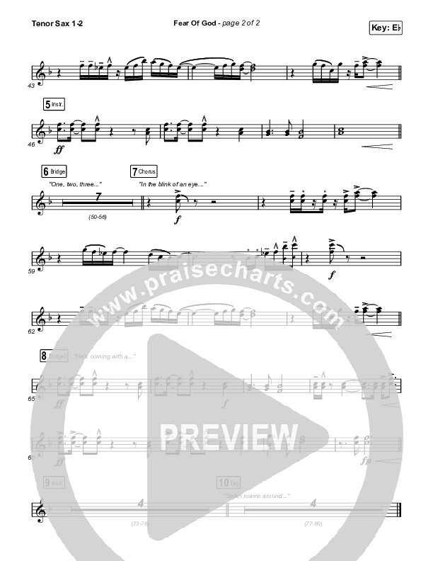 Fear Of God Tenor Sax 1,2 (Brooke Ligertwood)