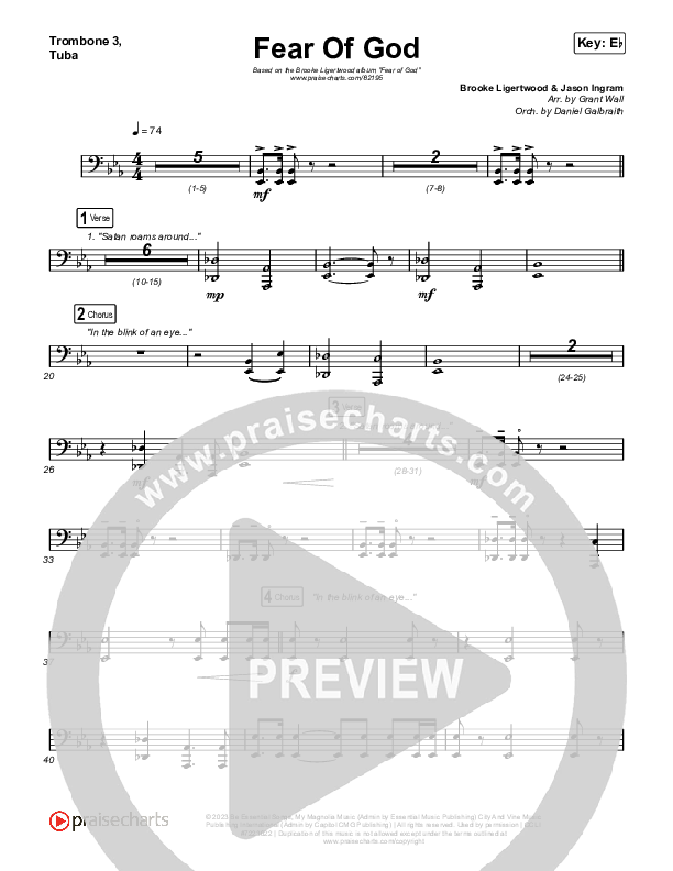 Fear Of God Trombone 1,2 (Brooke Ligertwood)