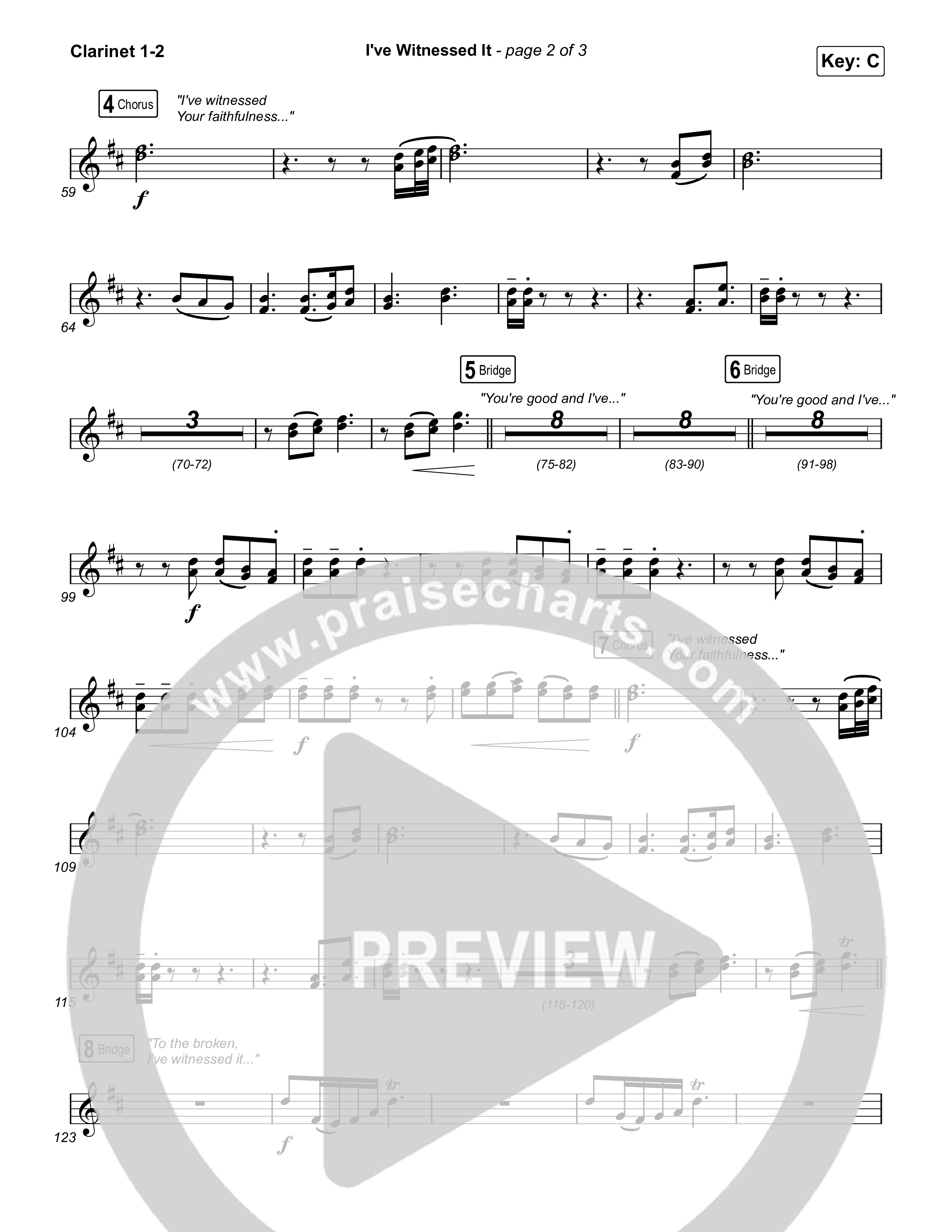 I've Witnessed It Clarinet 1,2 (Passion / Jenn Johnson)