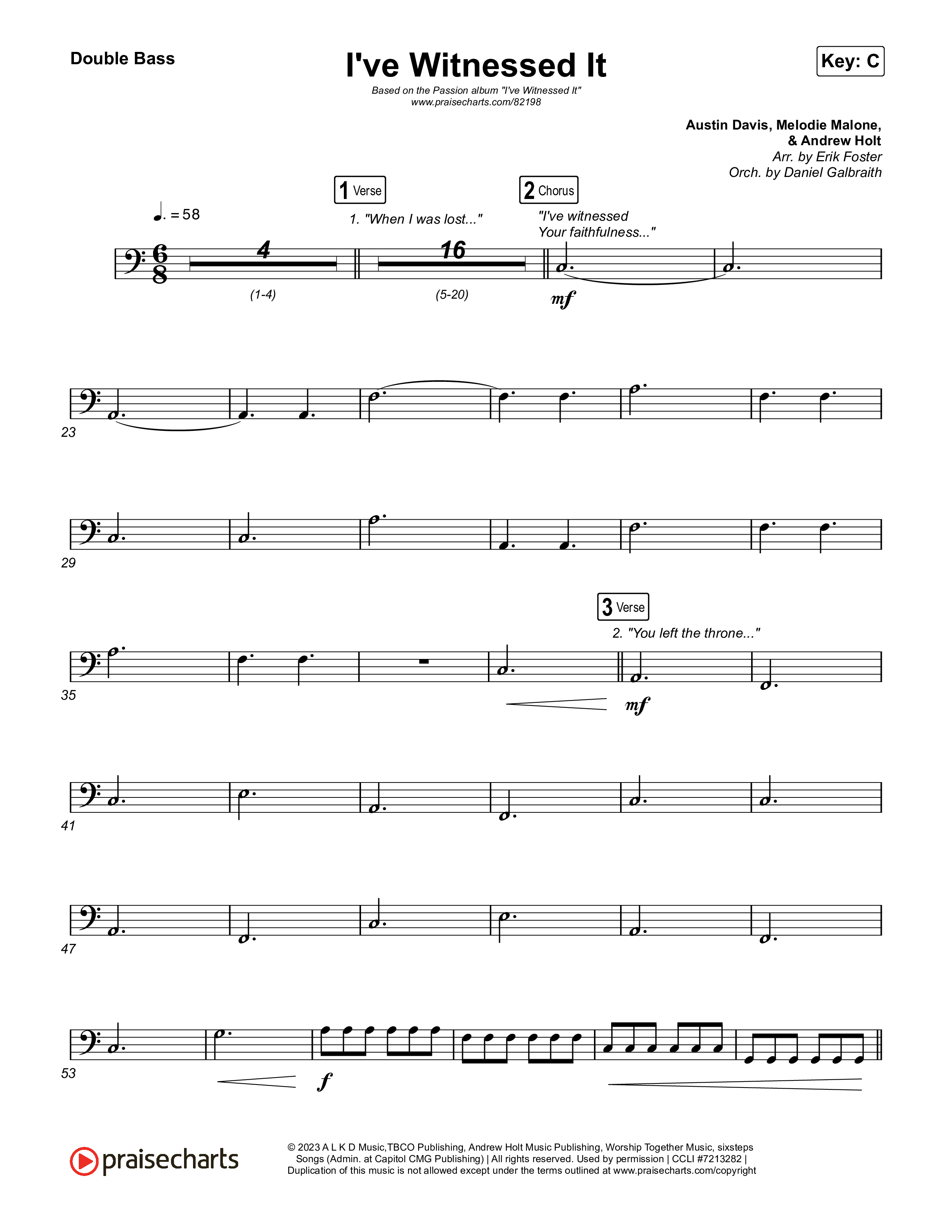 I've Witnessed It String Bass (Passion / Jenn Johnson)