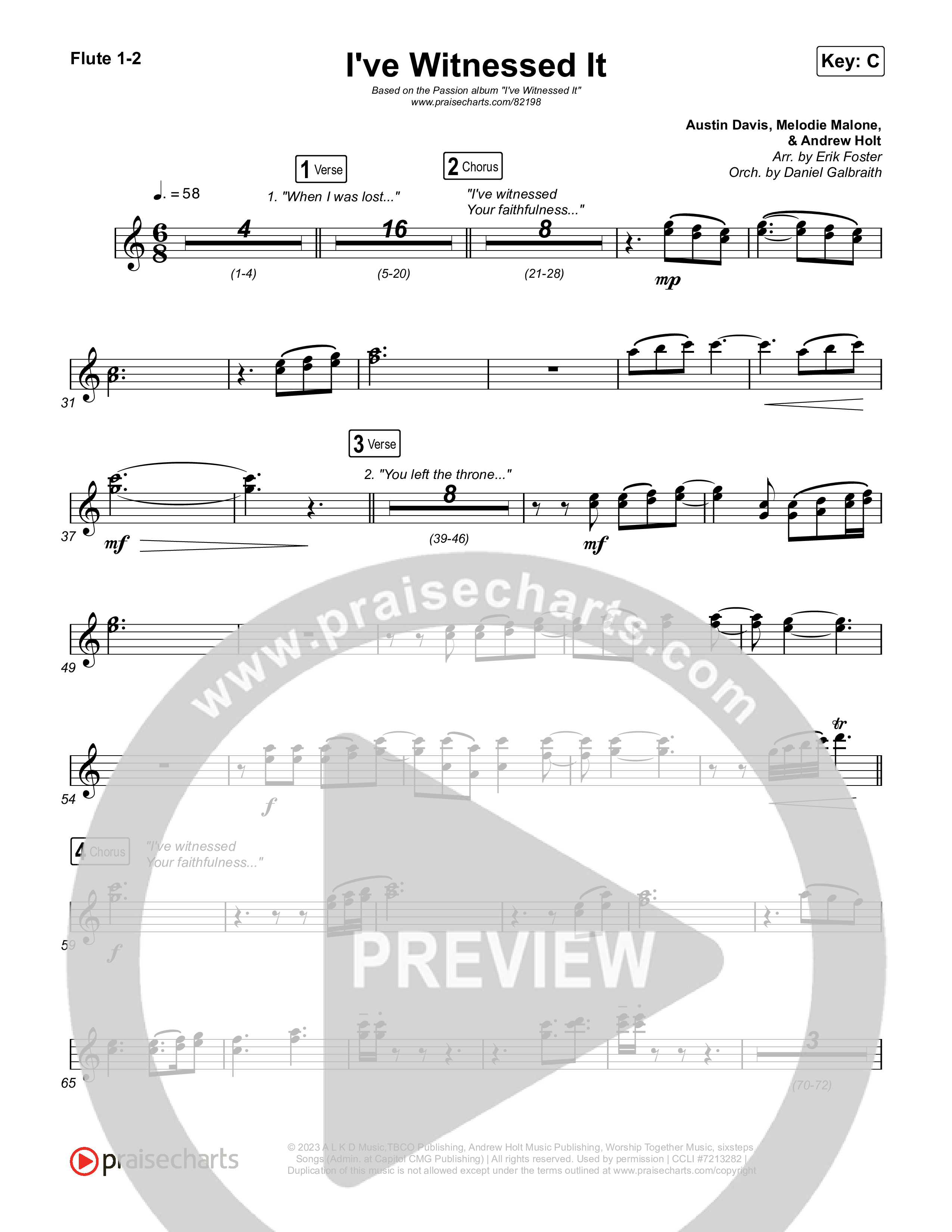 I've Witnessed It Flute 1,2 (Passion / Jenn Johnson)