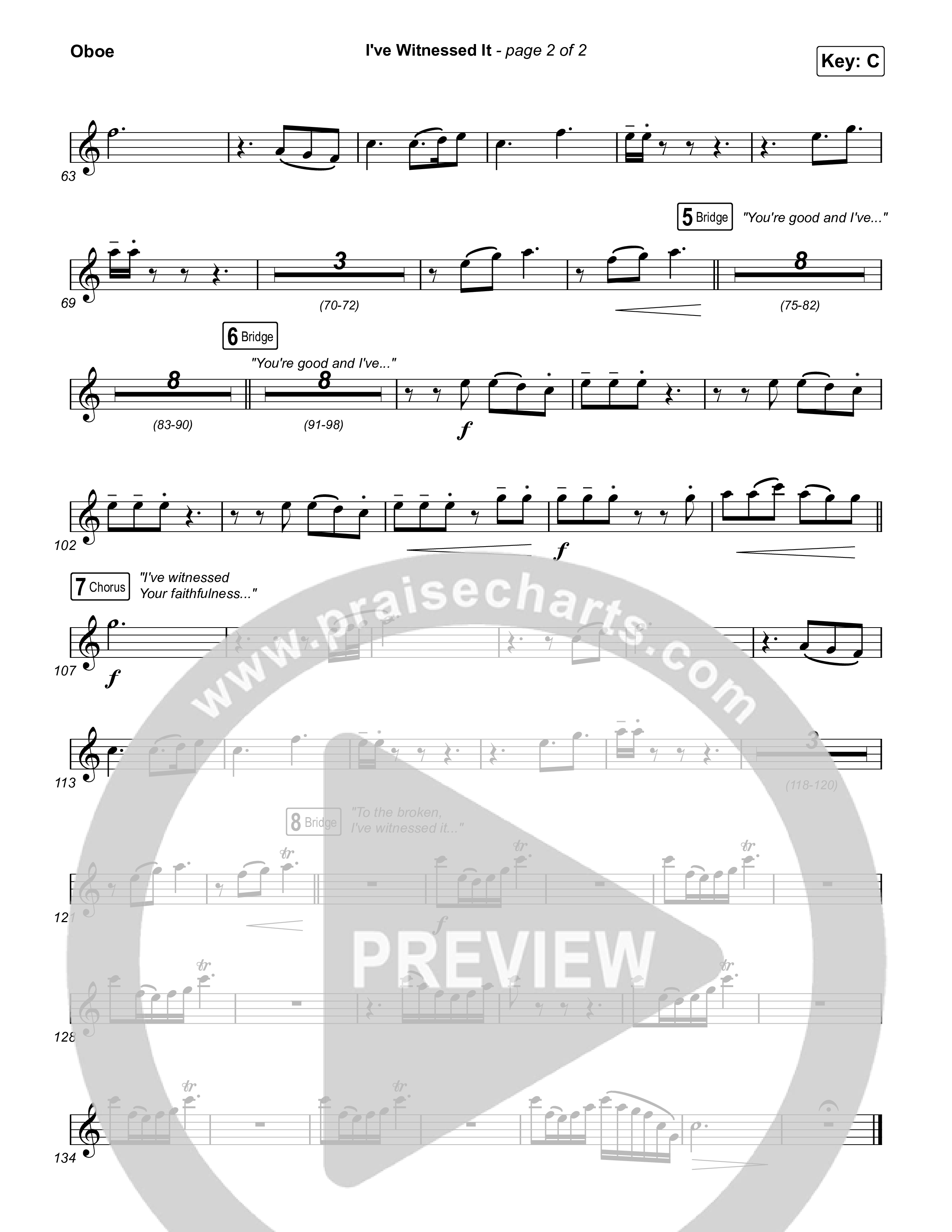 I've Witnessed It Oboe (Passion / Jenn Johnson)