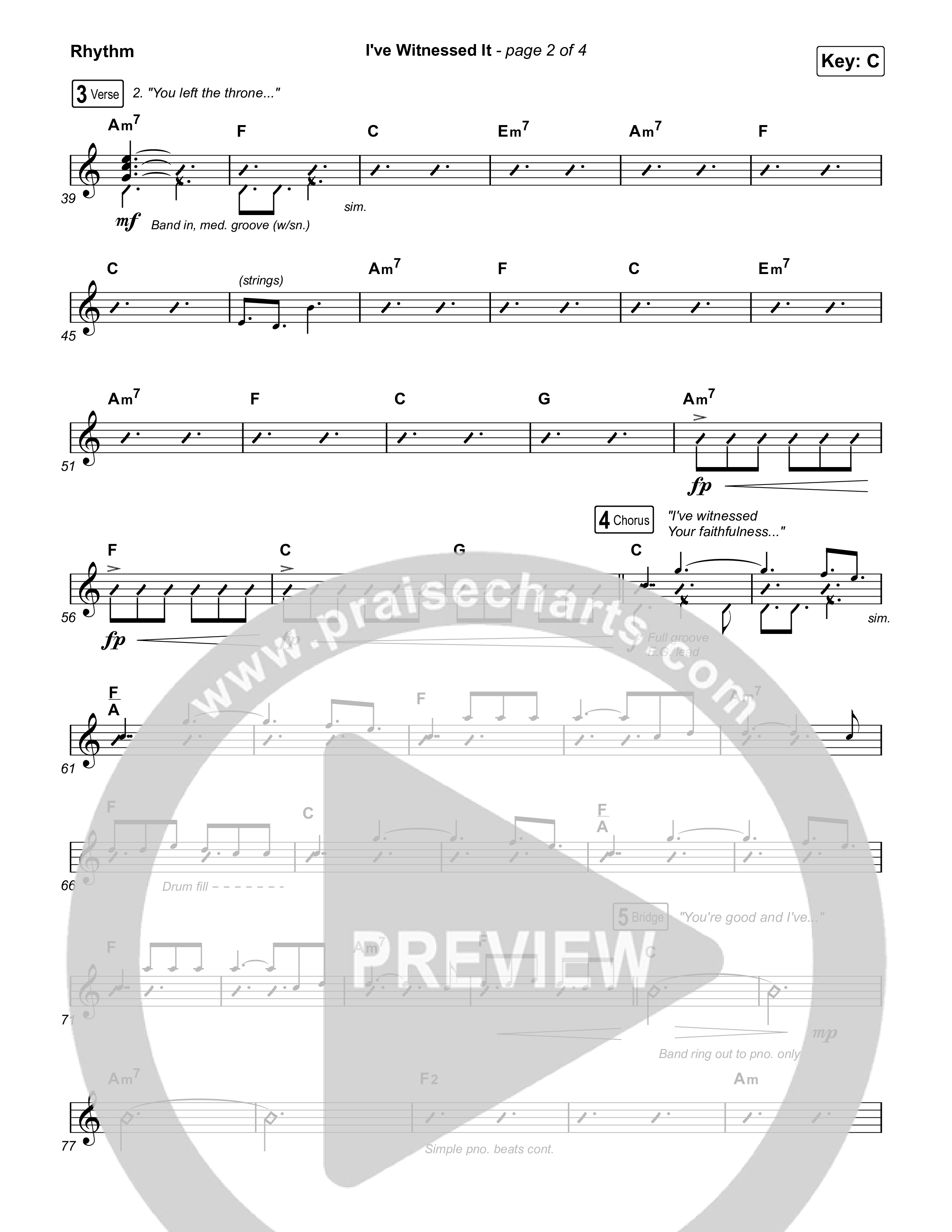 I've Witnessed It Rhythm Chart (Passion / Jenn Johnson)