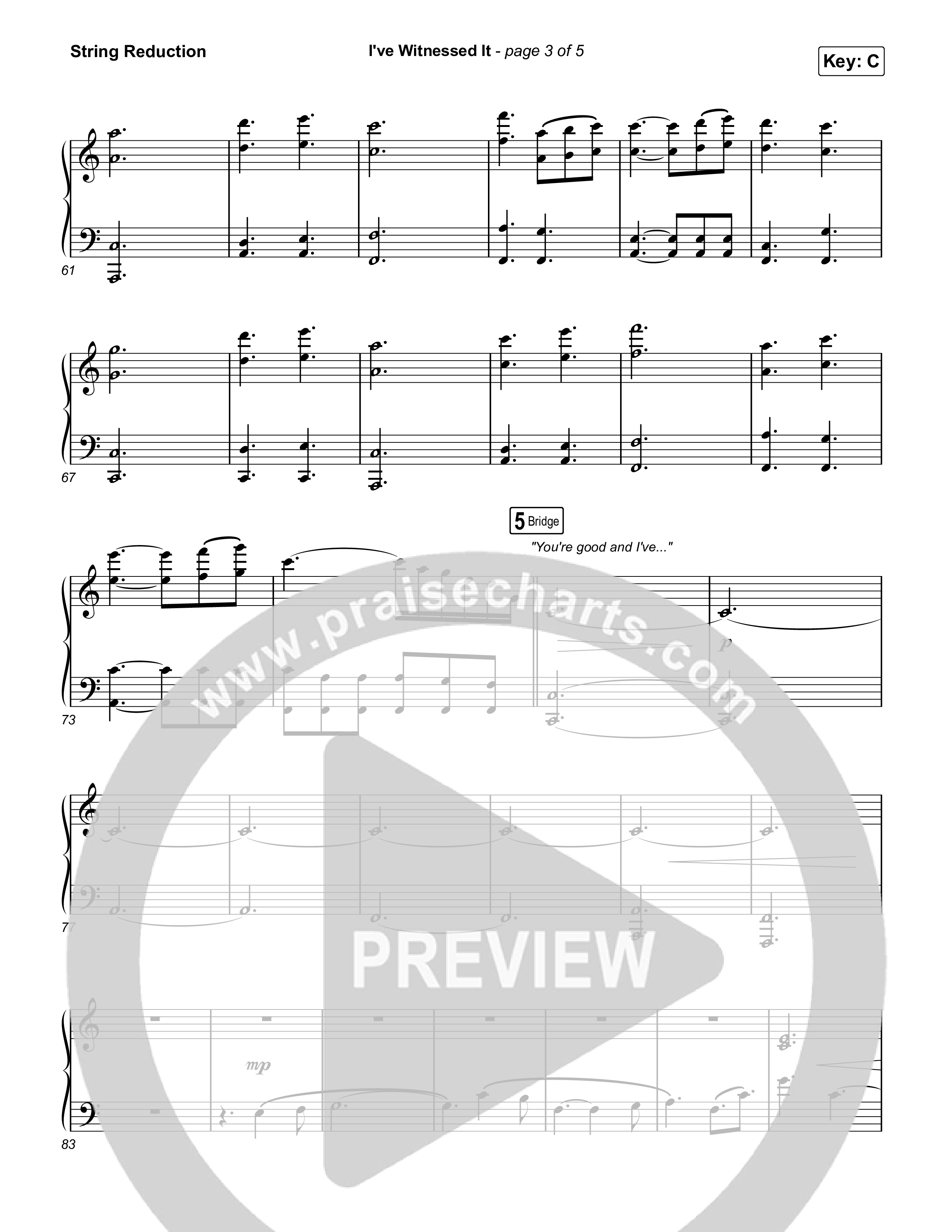 I've Witnessed It String Reduction (Passion / Jenn Johnson)