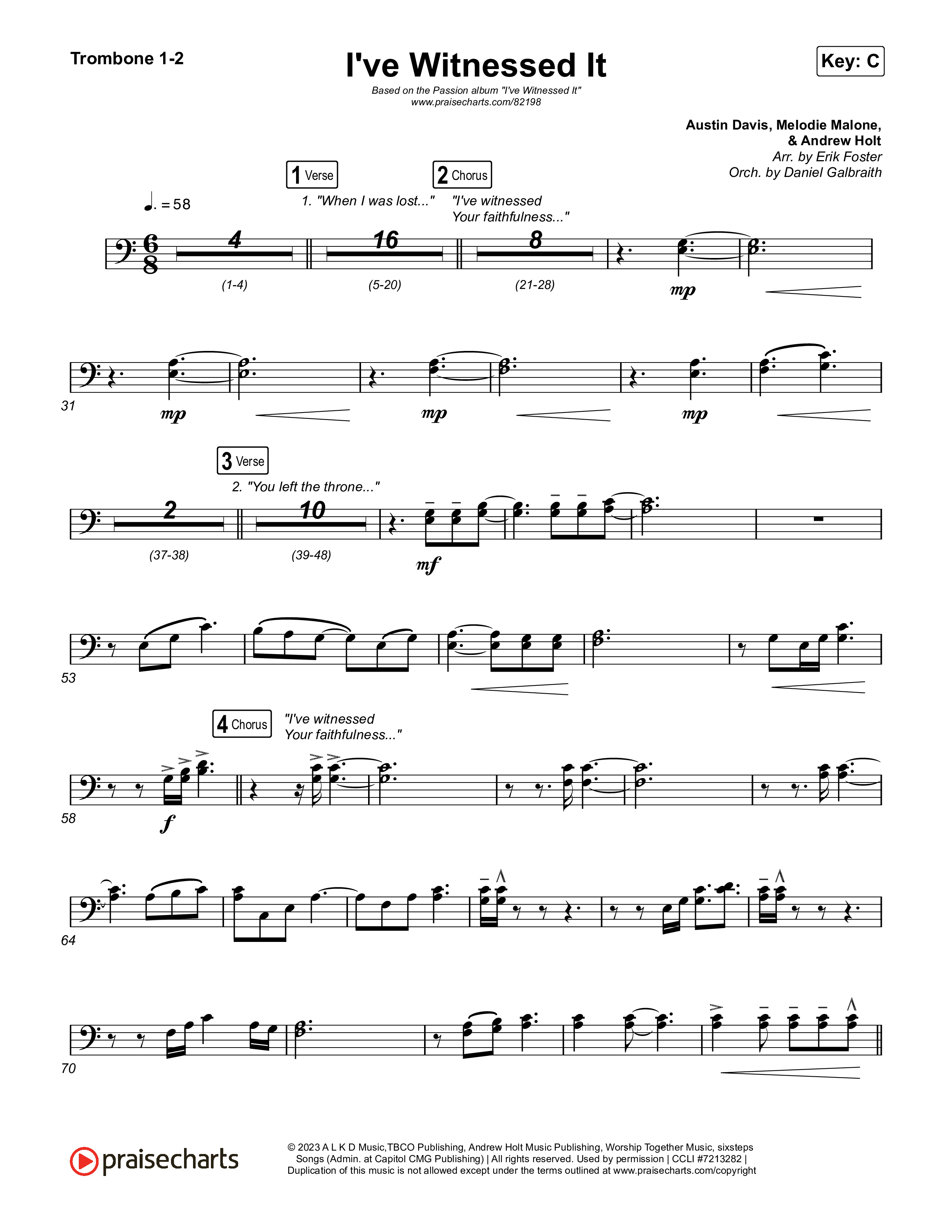 I've Witnessed It Trombone 1/2 (Passion / Jenn Johnson)