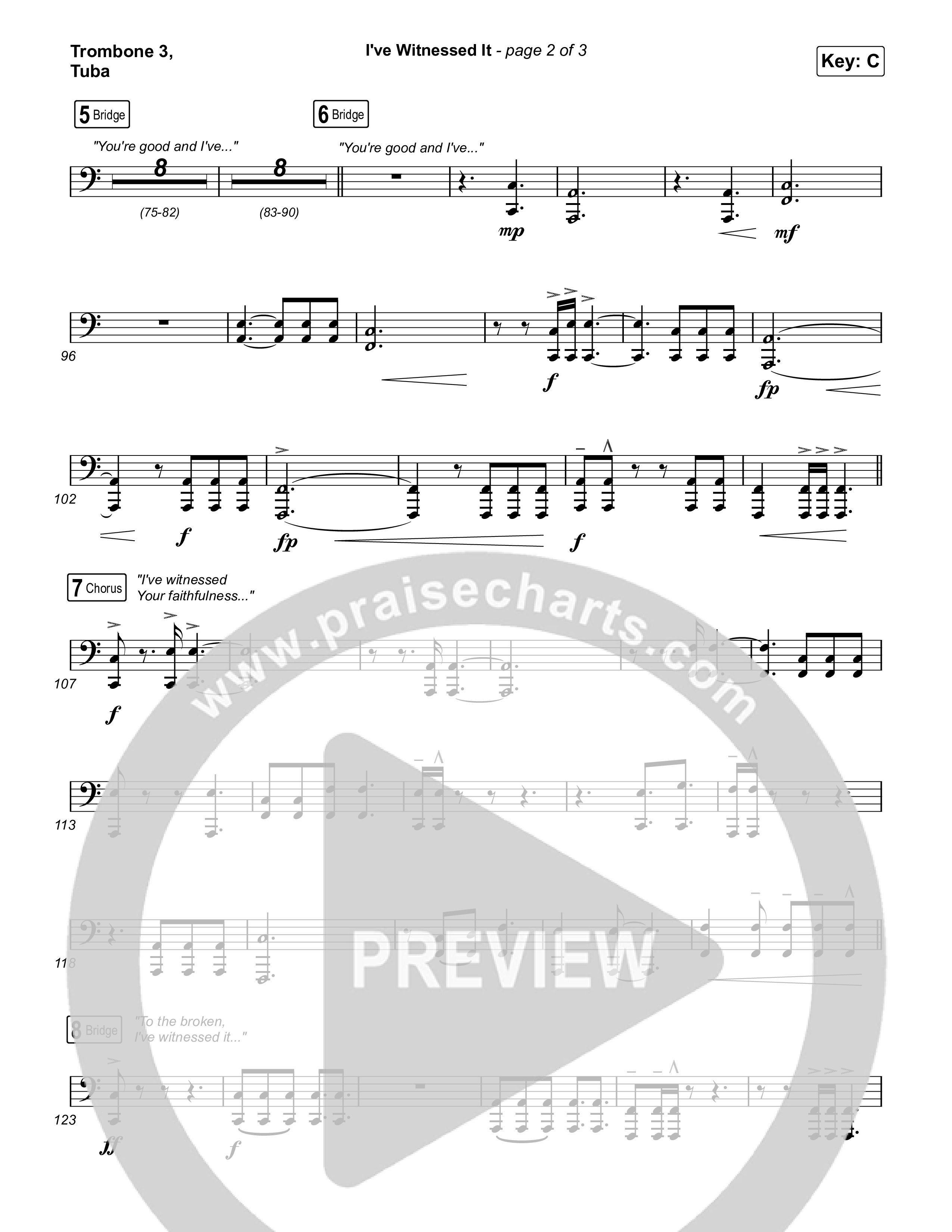 I've Witnessed It Trombone 3/Tuba (Passion / Jenn Johnson)