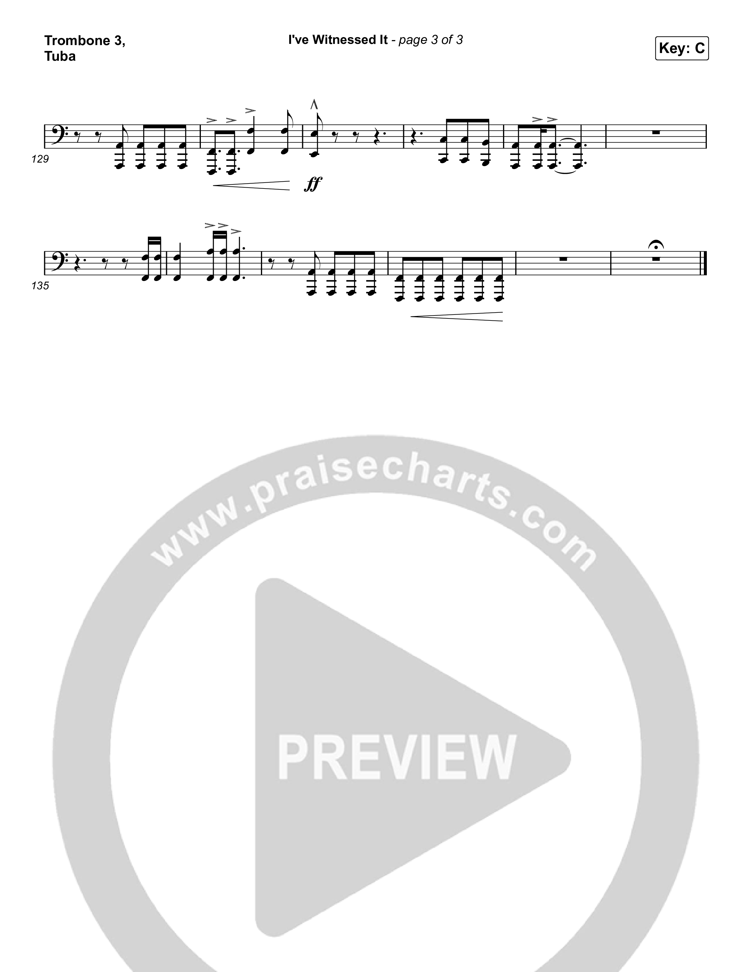 I've Witnessed It Trombone 3/Tuba (Passion / Jenn Johnson)