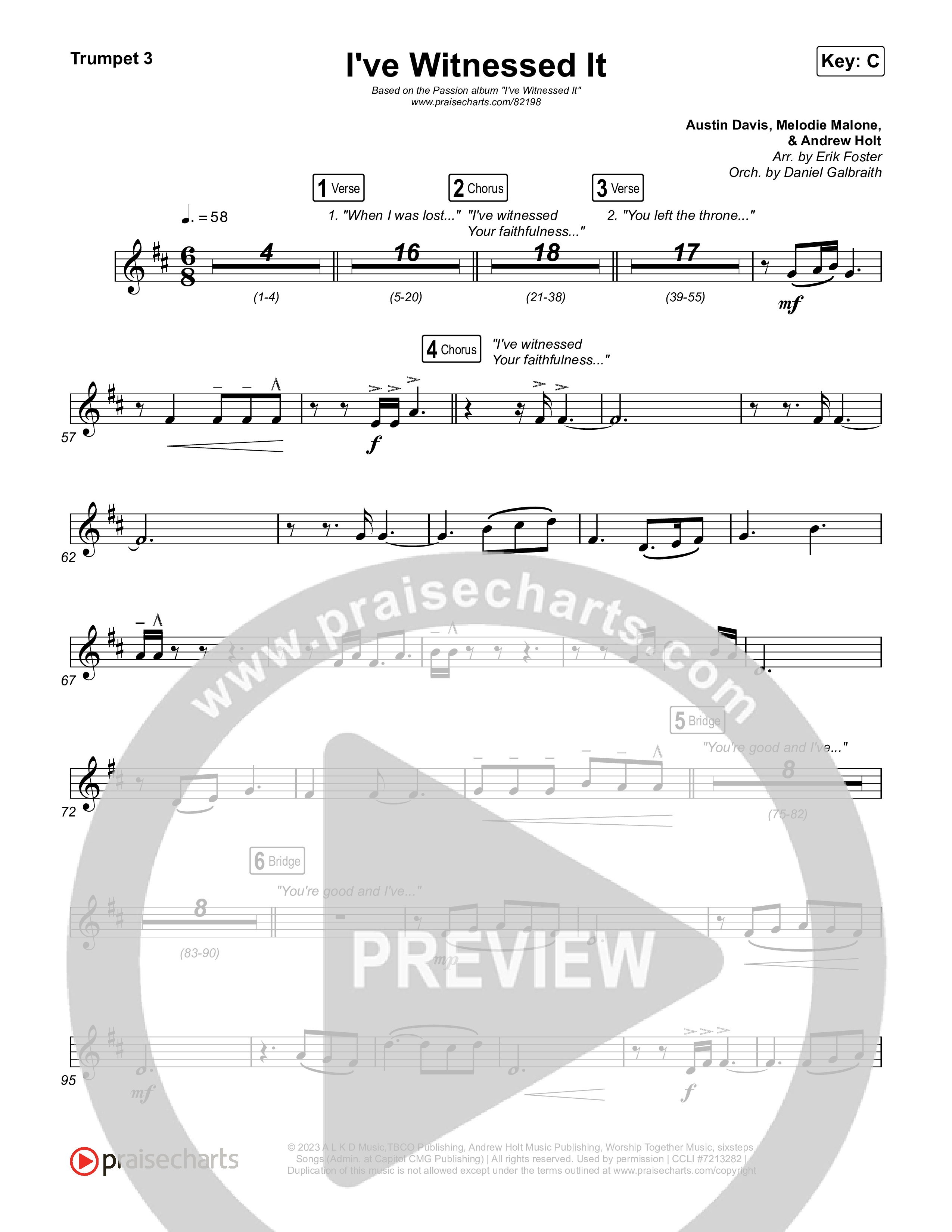 I've Witnessed It Trumpet 1,2 (Passion / Jenn Johnson)