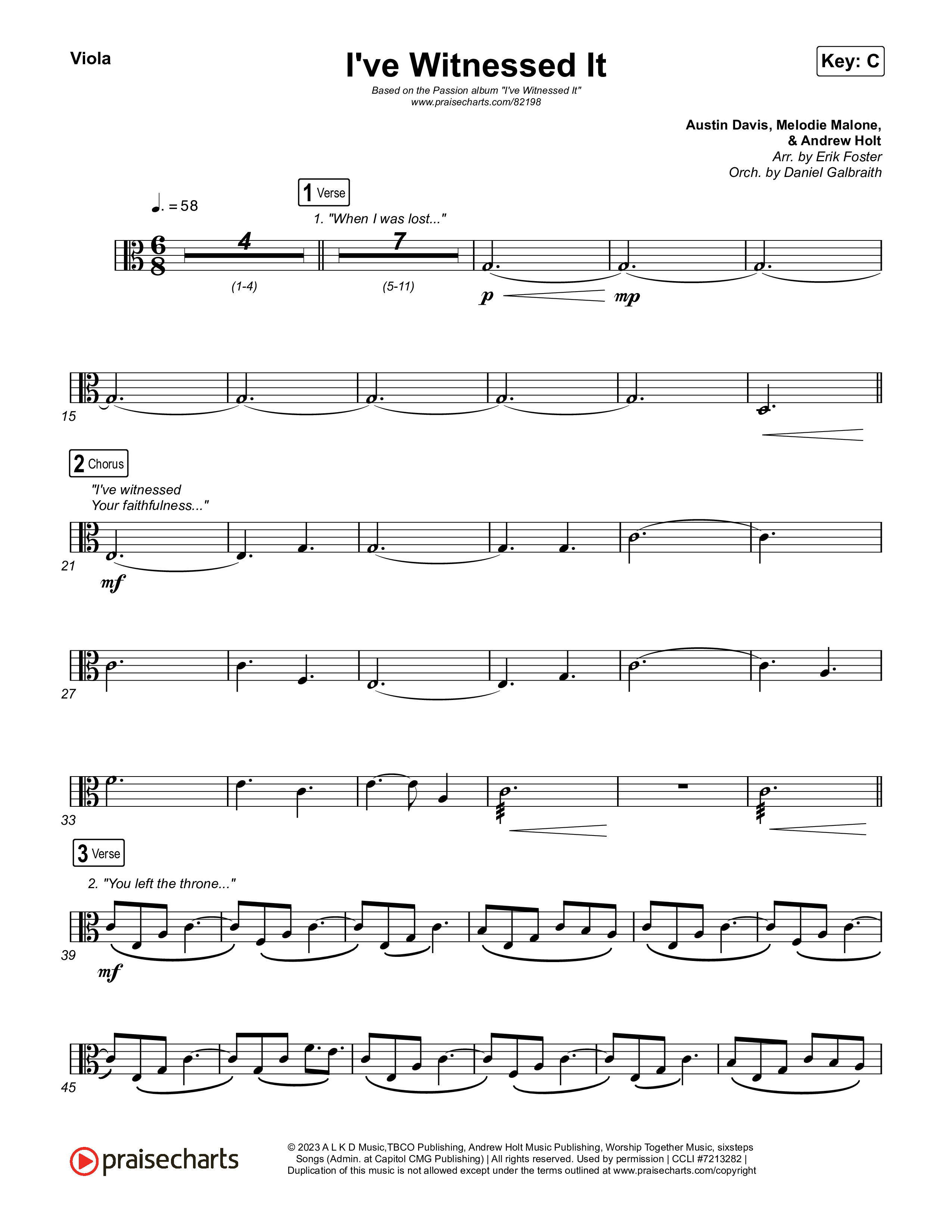 I've Witnessed It Viola (Passion / Jenn Johnson)