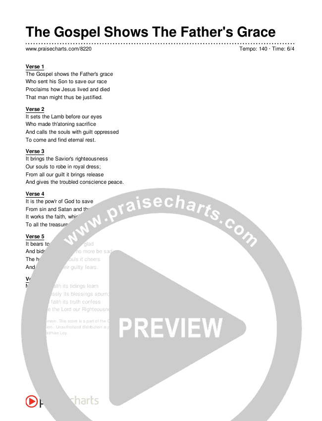 The Gospel Shows The Father's Grace Lyrics (Traditional Hymn)