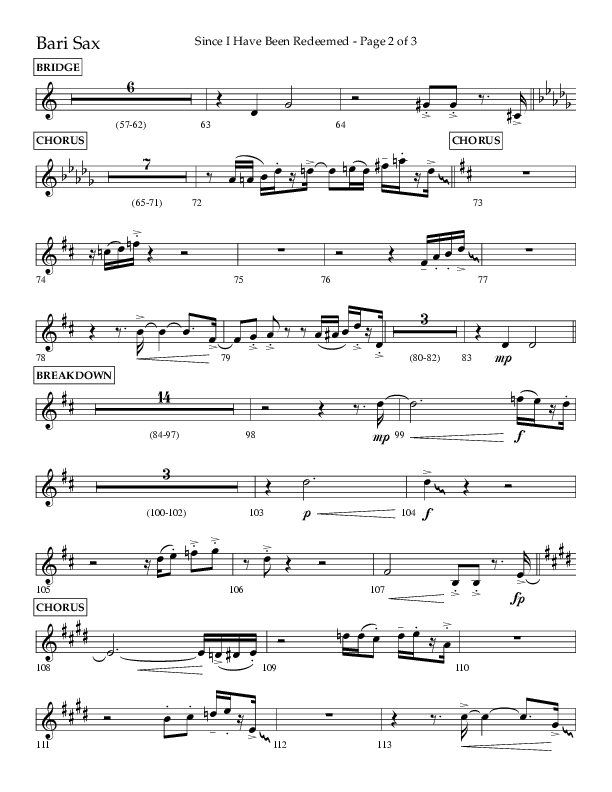 Since I Have Been Redeemed (Choral Anthem SATB) Bari Sax (Lifeway Choral / Orch. Bradley Knight)