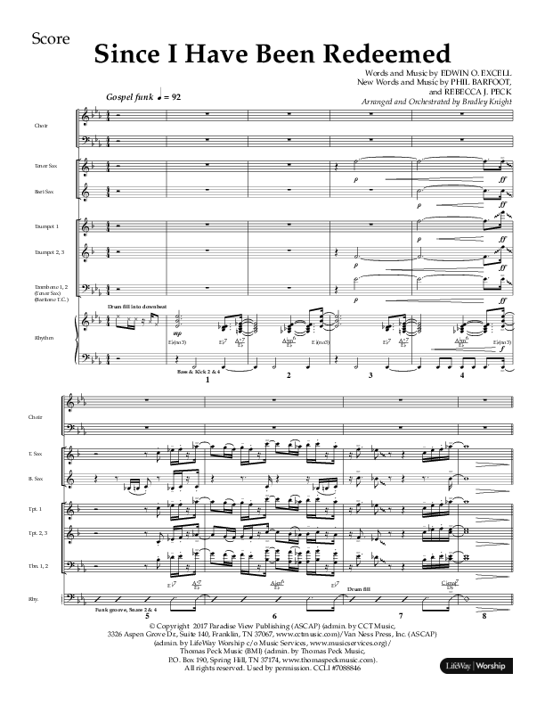 Since I Have Been Redeemed (Choral Anthem SATB) Conductor's Score (Lifeway Choral / Orch. Bradley Knight)