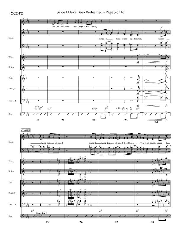 Since I Have Been Redeemed (Choral Anthem SATB) Orchestration (Lifeway Choral / Orch. Bradley Knight)