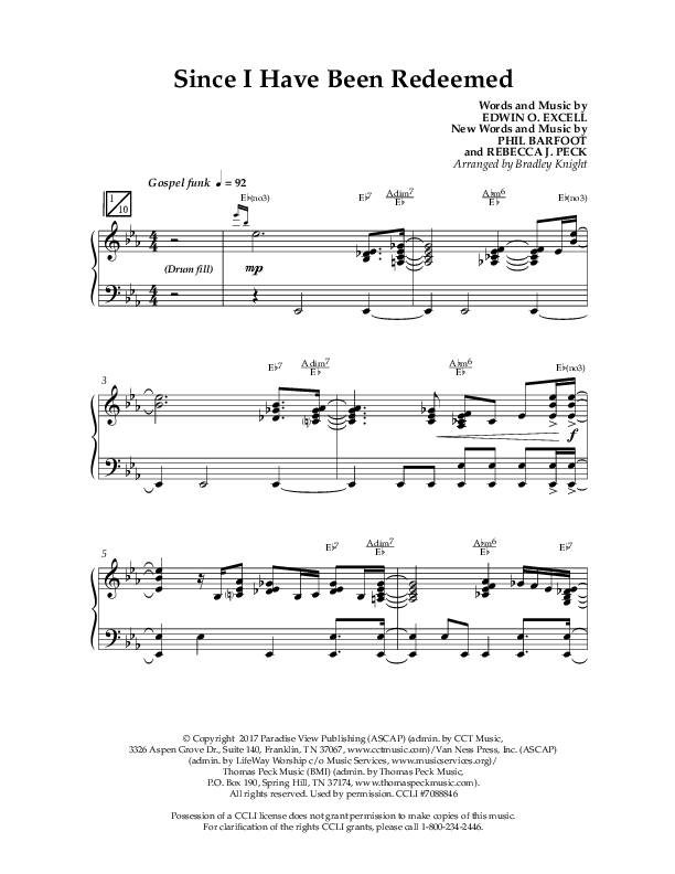 Since I Have Been Redeemed (Choral Anthem SATB) Anthem (SATB/Piano) (Lifeway Choral / Orch. Bradley Knight)