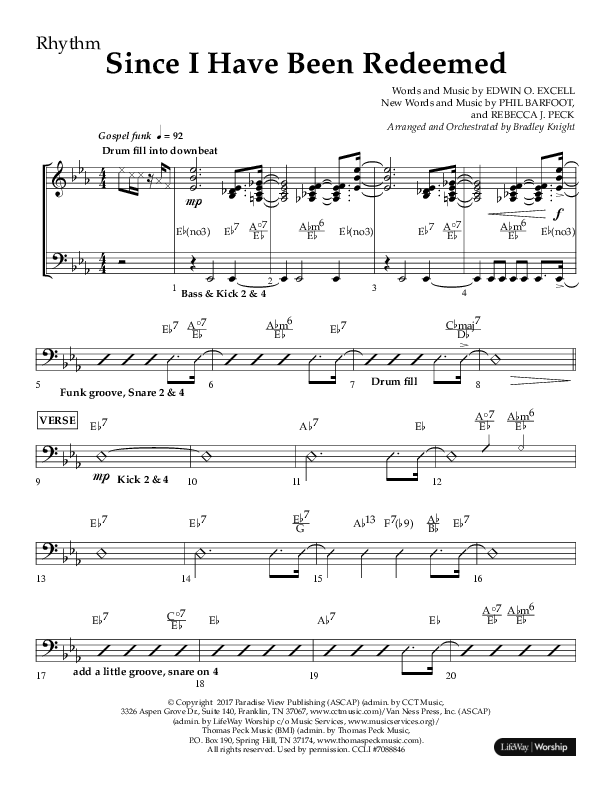 Since I Have Been Redeemed (Choral Anthem SATB) Lead Melody & Rhythm (Lifeway Choral / Orch. Bradley Knight)