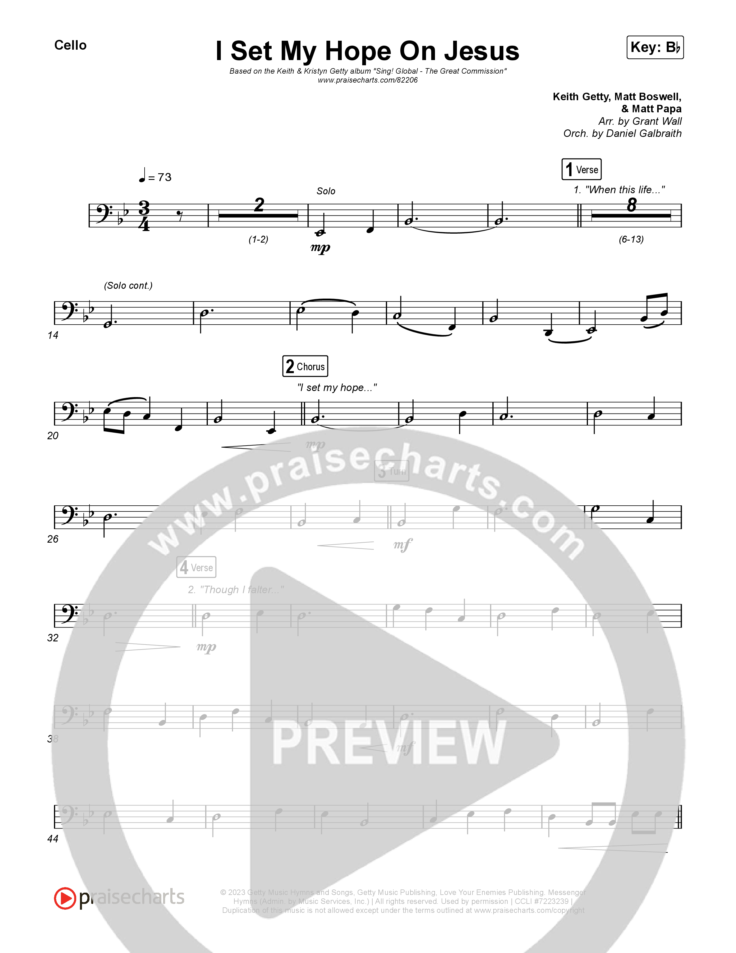 I Set My Hope (Hymn For A Deconstructing Friend) Cello (Keith & Kristyn Getty)