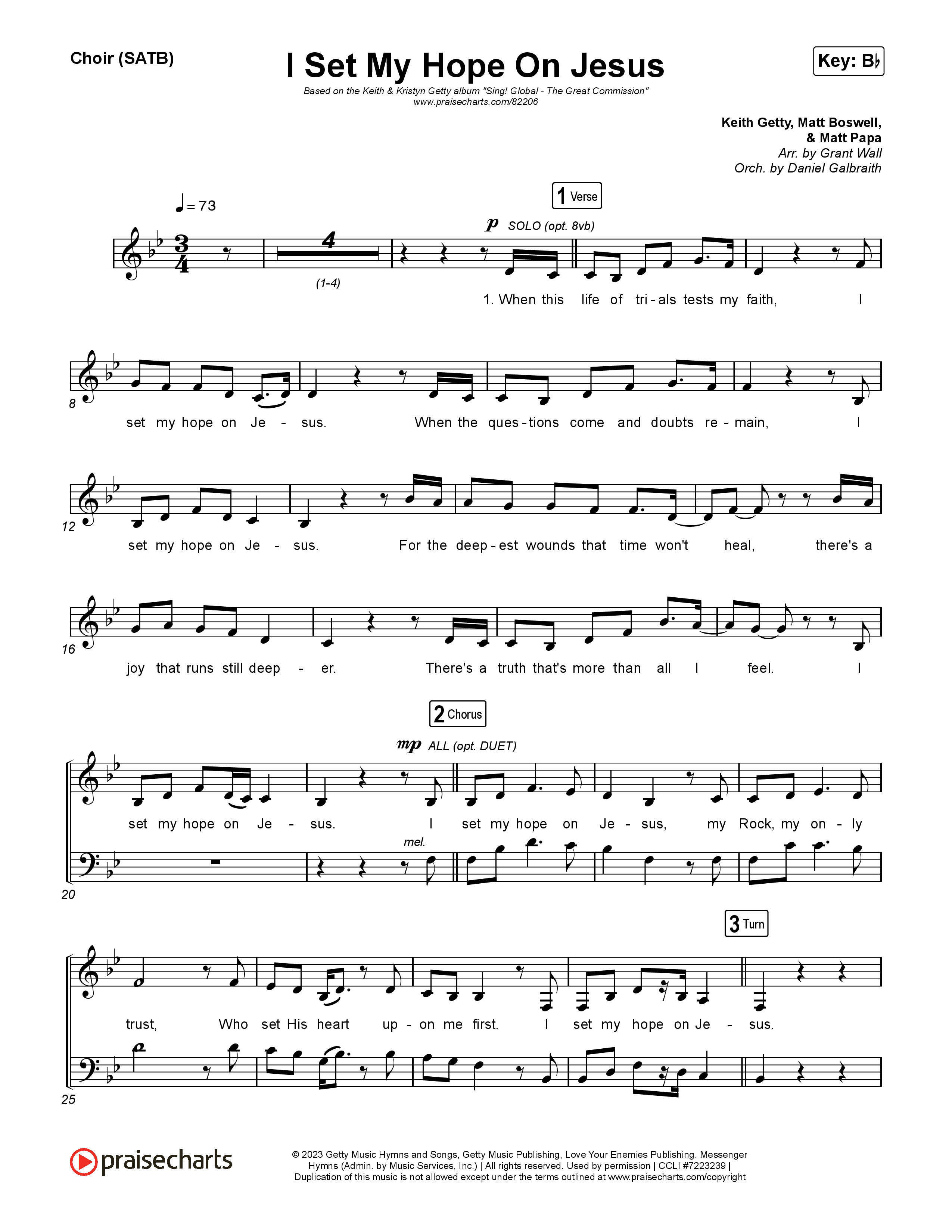 I Set My Hope (Hymn For A Deconstructing Friend) Choir Sheet (SATB) (Keith & Kristyn Getty)