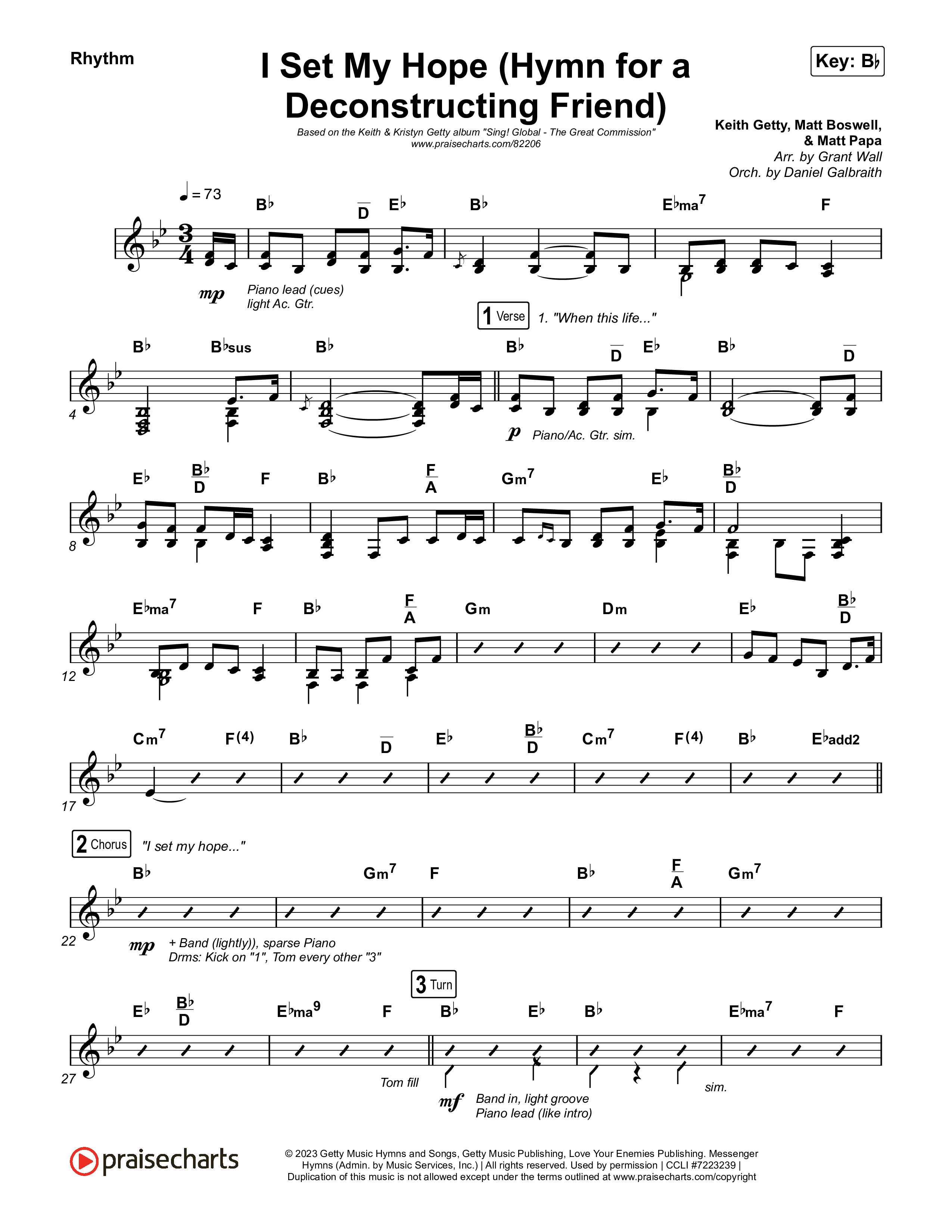 I Set My Hope (Hymn for a Deconstructing Friend) Rhythm Chart (Keith & Kristyn Getty)