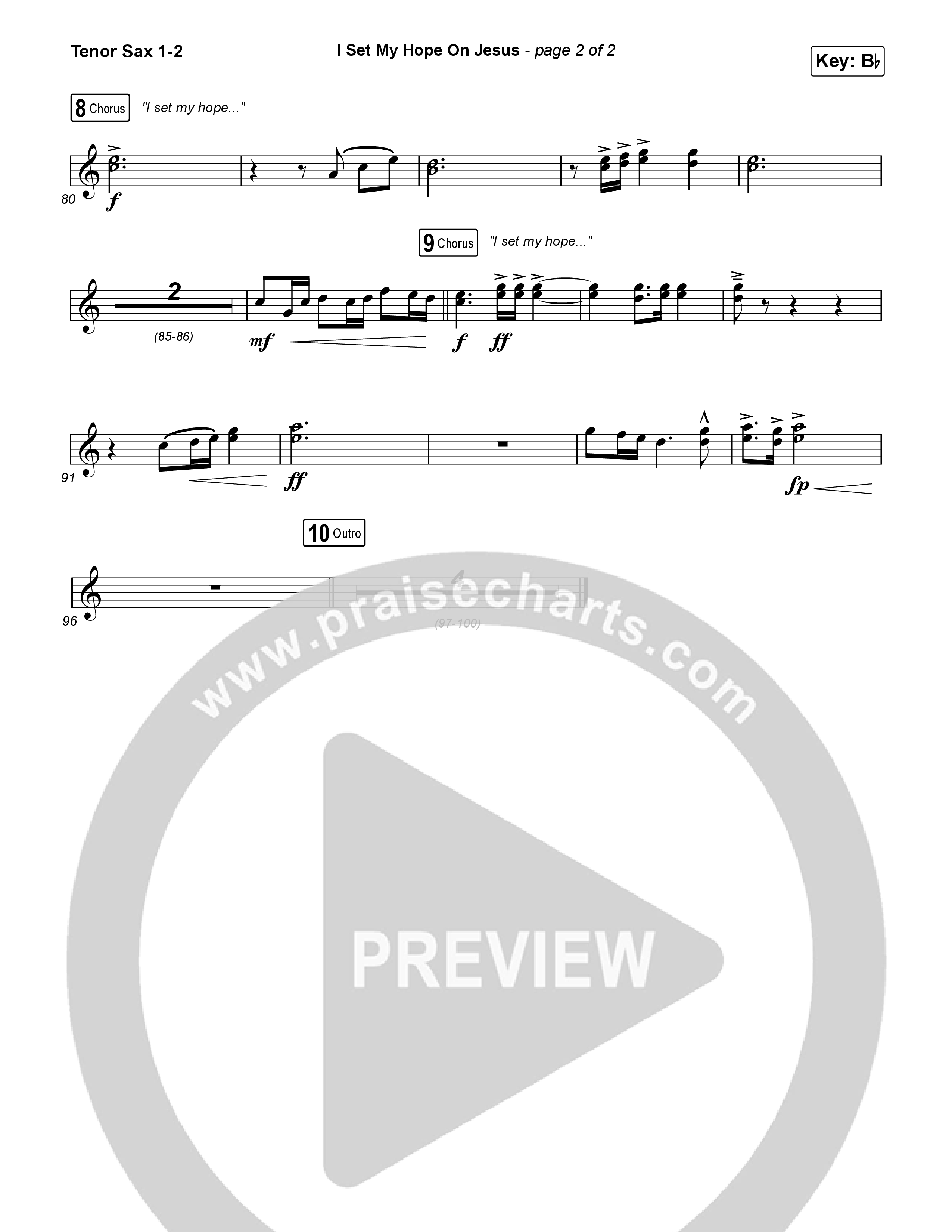 I Set My Hope (Hymn For A Deconstructing Friend) Tenor Sax 1,2 (Keith & Kristyn Getty)