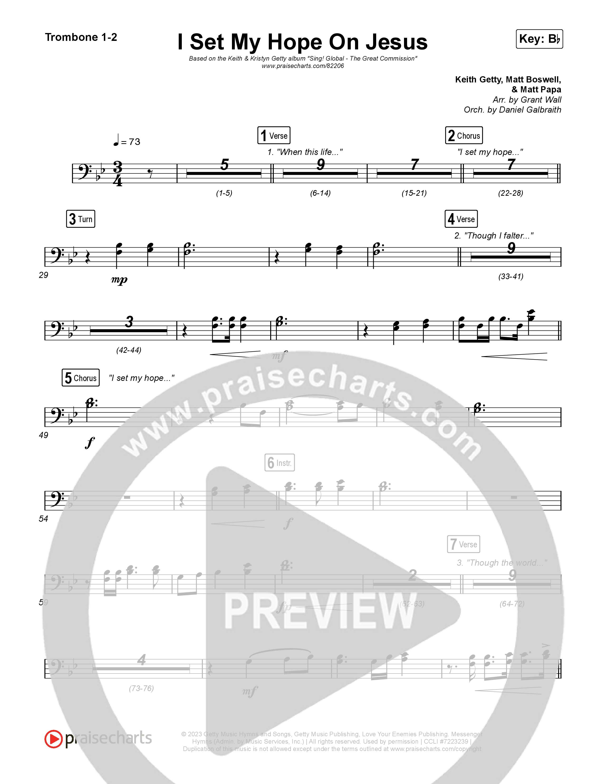 I Set My Hope (Hymn For A Deconstructing Friend) Trombone 1,2 (Keith & Kristyn Getty)