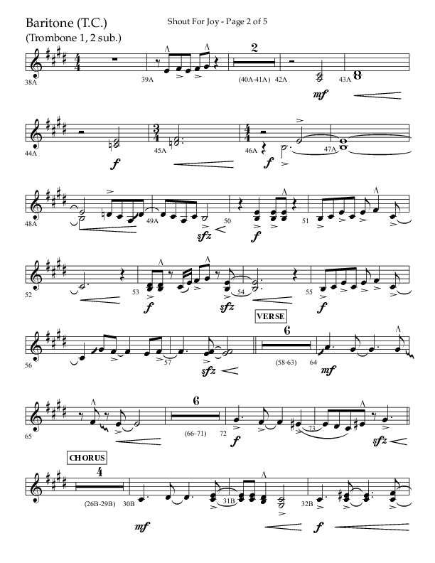 Shout For Joy (Choral Anthem SATB) Baritone TC (Lifeway Choral / Arr. John Bolin / Arr. Don Koch / Orch. Cliff Duren)