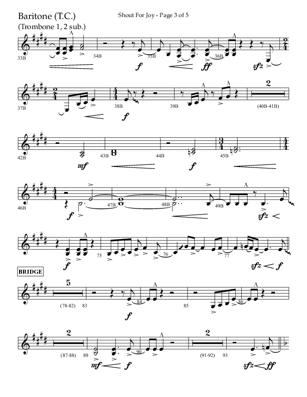 Shout For Joy (Choral Anthem SATB) Baritone TC (Lifeway Choral / Arr. John Bolin / Arr. Don Koch / Orch. Cliff Duren)