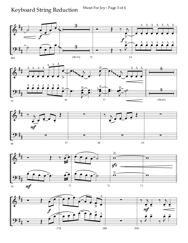 Shout For Joy (Choral Anthem SATB) String Reduction (Lifeway Choral / Arr. John Bolin / Arr. Don Koch / Orch. Cliff Duren)
