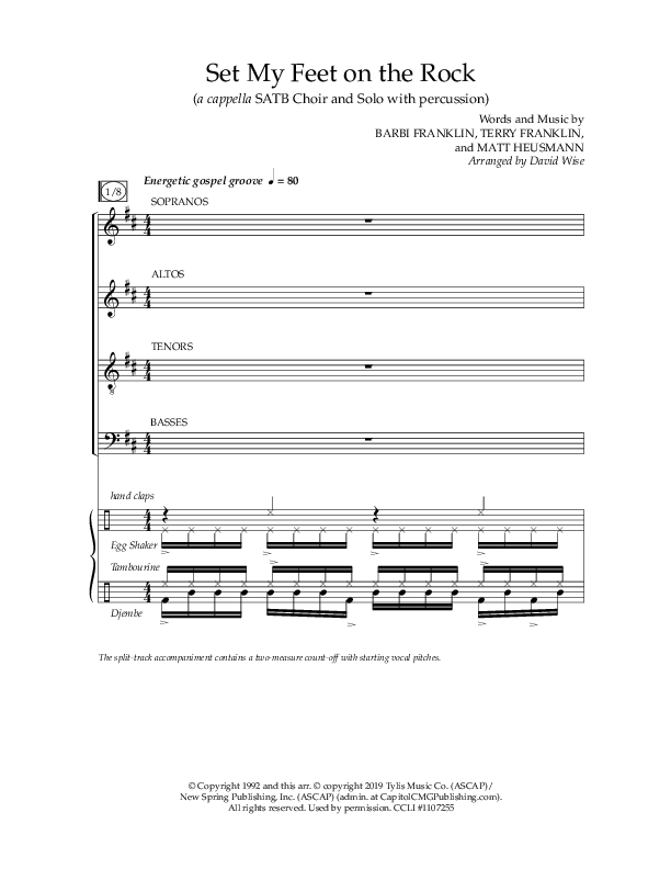 Set My Feet On The Rock (Choral Anthem SATB) Anthem (SATB/Piano) (Lifeway Choral / Arr. David Wise)