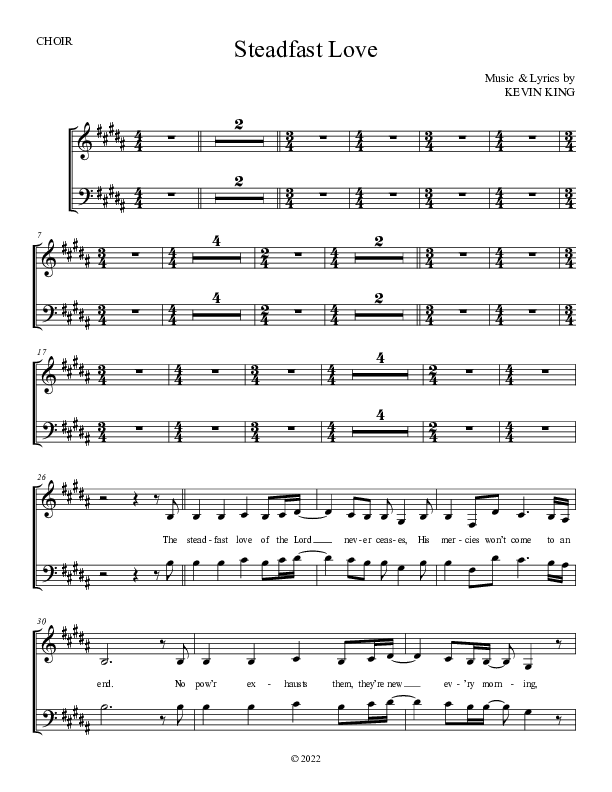 Steadfast Love Choir Sheet (Grace Worship)