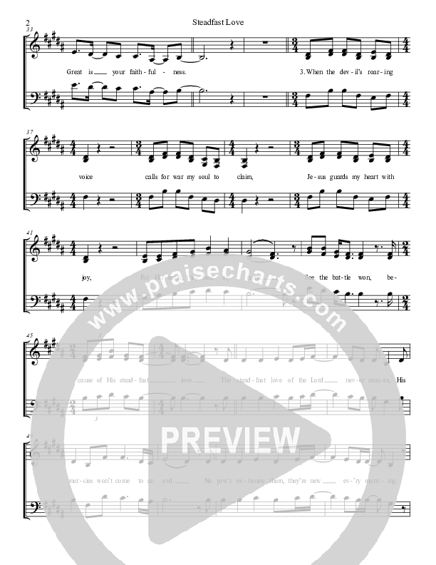 Steadfast Love Choir Sheet (Grace Worship)