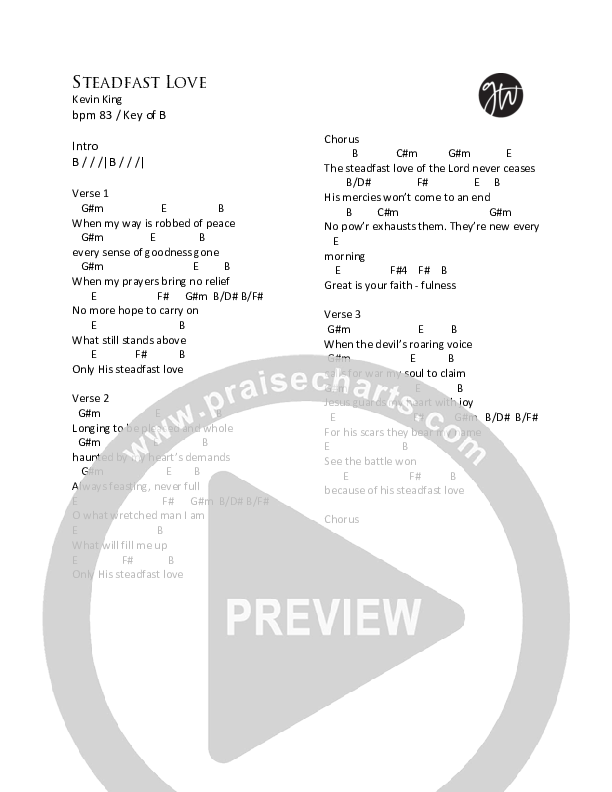 Steadfast Love Chord Chart (Grace Worship)